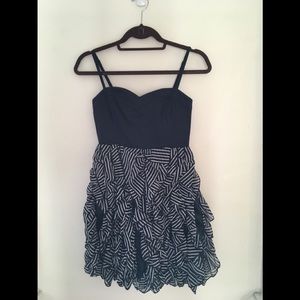 H&M Ruffled Blue Dress